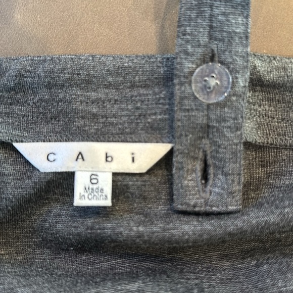 CAbi 552 Over The Moon Charcoal Gray Ponte Bustier Peplum Top Size 6 - Picture 9 of 15